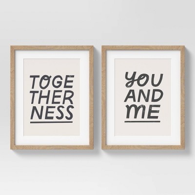 (Set of 2) 16" x 20" Togetherness Framed Wall Arts - Threshold™