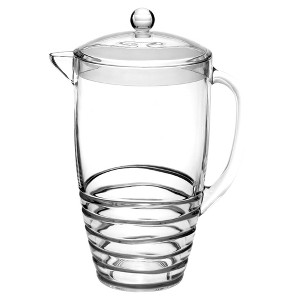Gulches 2.5 Quarts Swirl Unbreakable Plastic Water Pitcher with Lid - BPA Free, Ideal for Drinks & Juices, with Spout,Clear - 1 of 4