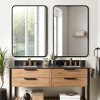 Rounded Corner Matte Black Aluminum Rectangular Wall Mirror - 3 of 4