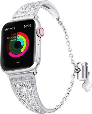 Designer Checker Silicone Apple Watch Band – Rhinestone Gal