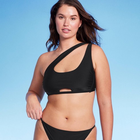 Women's Cut Out One Shoulder Bikini Top - Wild Fable™ Black L : Target