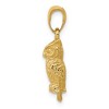 Black Bow Jewelry 14k Yellow Gold Small 3D Owl Pendant - 2 of 4
