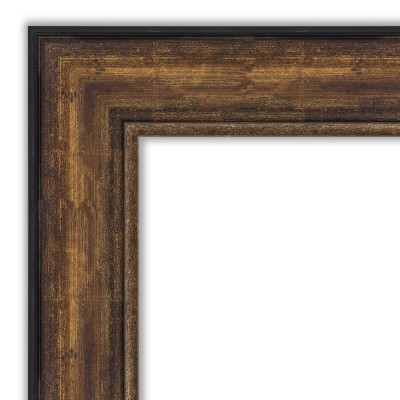 Rectangular Bronze Bathroom Vanity Wall Mirror with Matte Black Edge