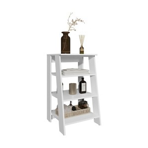 SEVOBAL Bathroom Storage Cabinets 30 High 4 Tier Ladder Shelf Organizer for Bathroom Living Room, White, 34.7"*18.6"*3.2" - 1 of 4