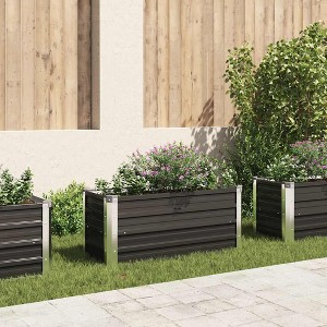vidaXL Garden Raised Bed Anthracite 39.4"x15.7"x17.7" Galvanized Steel - 1 of 4