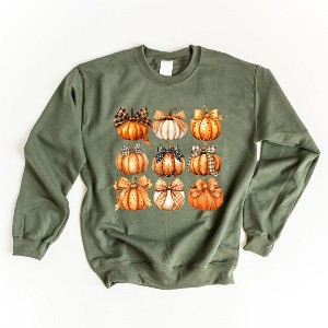 Simply Sage Market Women's Graphic Sweatshirt Coquette Fall Pumpkin Chart - 1 of 4