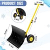 Snow Shovel with Wheels,29.1" W x 19.3" H Heavy Duty Snow Pusher for Driveway,Ergonomic Snow Pusher Shovel with Snow Removal Adjustable Angle - 2 of 4