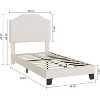 Twin Bed Frames, Corduroy Upholstered Twin Bed Bed Frame with Cute Adjustable Headboard, Fabric with Strong Wooden Slats Support - 2 of 4