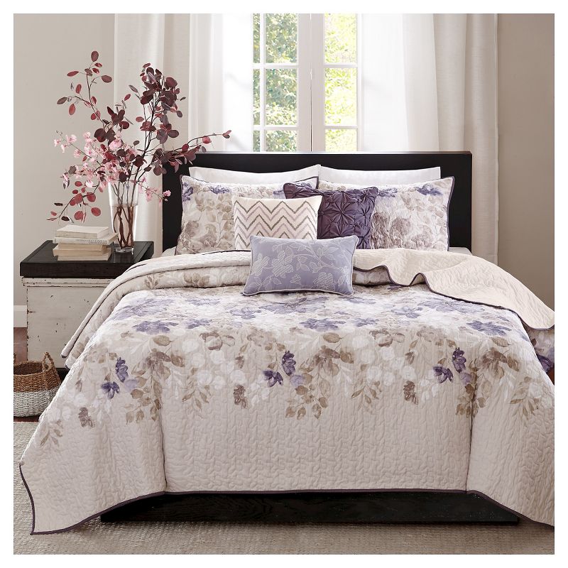 Willow Watercolor Floral Quilted Coverlet Set - 6pc, 3 of 10