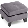 Passion Furniture Nailer Upholstered Ottoman - 3 of 4