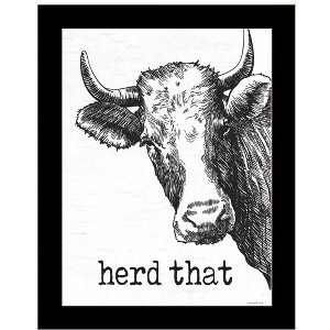 HomeRoots Herd That Black Framed Print Bathroom Wall Art - 1 of 3