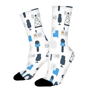 Live Press Women Printed Crew Socks Funny Funky Socks Soft Polyester Novelty Gifts for Artists Men - 1 of 1