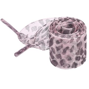 INSPIRE CHIC Leopard Ribbon Pattern Flat Wide Lace Shoelaces for Sneakers 1 Pair - 1 of 4