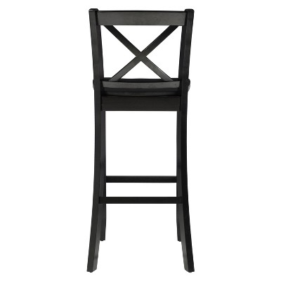 30" Black Mahogany X-Back Barstool