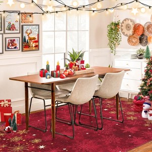 Christmas Snowflake Area Rug with Non-Slip Backing, Machine Washable Low Pile Carpet for Living Room and Bedroom Holiday Decor - 1 of 4
