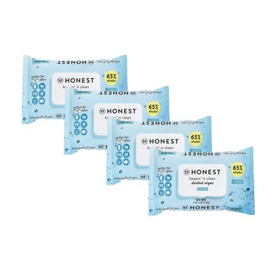 The Honest Company Sanitizing Alcohol Wipes Kills 99% of Germs Made With Aloe Unscented 100ct (2 Pks of 50), 200ct (4 Pks of 50), 300ct (6 Pks of 50)