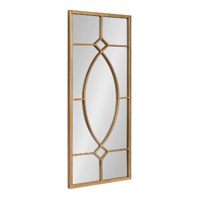 Kate and Laurel Bakersfield Rectangle Metal Decorative Mirror, 13x30	, Gold