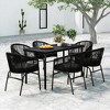 vidaXL Patio Dining Set Outdoor Dining Set Table and Chair Set for Garden - Black 55.1" Table Length 6 Items - 2 of 4