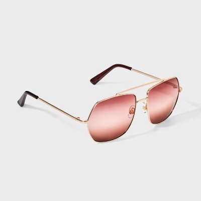 Womens Shiny Metal Aviator Sunglasses with Gradient Lenses - Universal Thread' - image 4