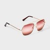 Womens Shiny Metal Aviator Sunglasses with Gradient Lenses - Universal Thread™ - 2 of 2