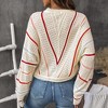 Women's Color-Blocked Hollow-Out Knit Sweater - 3 of 3