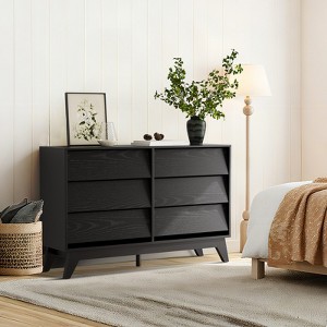 mid century modern dresser target Fluted 9 Drawer Dresser, Wooden Chest of Drawers Storage Cabinet Large  Capacity Clothing Storage Organizer TV Stand for Bedroom Living Room, Oak