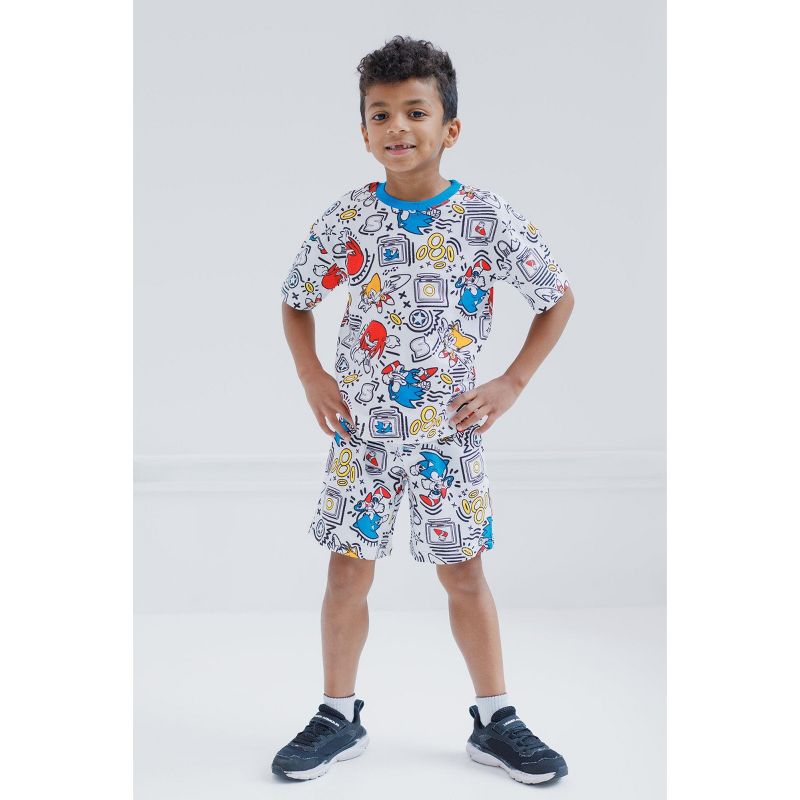 Sonic the Hedgehog French Terry T-Shirt and Bike Shorts Outfit Set Little Kid to Big Kid, 2 of 8