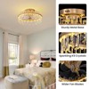 Ludomide 19" Modern Crystal Flush Mount Ceiling Fan with Lights and Remote, Luxury Gold Crystal Cage Low Profile Ceiling Fan for Bedroom - 2 of 4