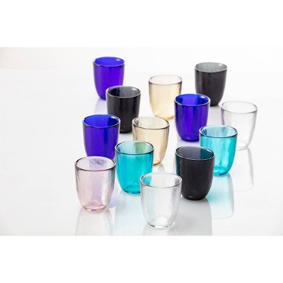Los Cabos Ginger Root Hammered Glass 10oz Stemless Tumblers Set of 4