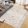 Machine Washable Rugs Vintage Floral Low Pile Non-Slip Carpet Soft Bedroom Living Room Office Dining Room Rug - 2 of 4