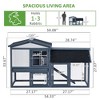 Garvee 54''Rabbit Hutch-Two Floors Wooden Cage, Wooden Pet House Cage with Run, Pull Out Tray - 3 of 4