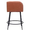 Zuo Modern Horbat Counter Stool,34.6" Height Brown Faux Leather & Steel – Modern Art Deco Style,Set of 2 - 3 of 4