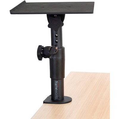 Adjustable Black Steel Clamp-On Studio Monitor Stands - Pair