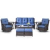 Belord 8PCS Wicker Patio Furniture Set, Outdoor Conversation Set with 2 Swivel Rocker Chairs, 1 Patio Couch, 1 Coffee Table, 2 Ottomans, 2 Side Table - 4 of 4