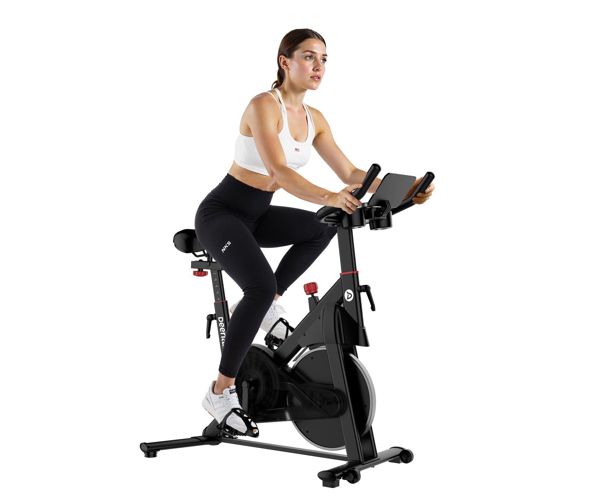 DeerRun S500 Pro King Size Indoor Exercise Bike for Tall Riders 32 Magnetic Adjustable Resistance, LED Screen