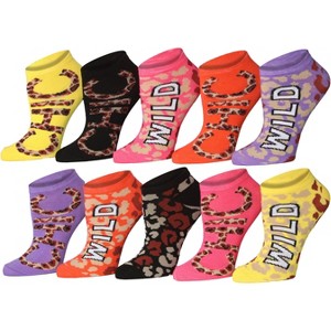 Tipi Toe Women's 10 Pairs Colorful Expressions Wild Pattern Low Cut/No Show Socks - 1 of 1