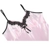 INSPIRE CHIC Women Satin Lace Trim Sleepwear Nightgown Pajama Slip Dress - 3 of 4
