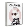 Stupell Industries Chic Kitty Cat Meow Glam Fashion Pink Circle Black Framed Giclee Art - 3 of 4