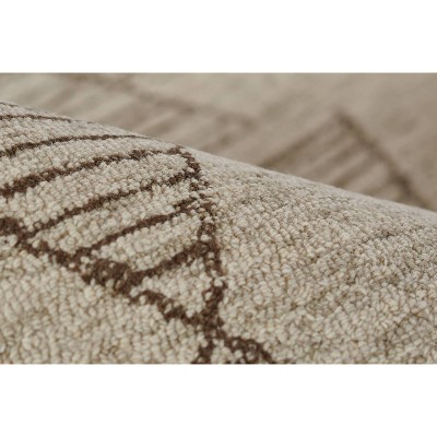 Teppe Geometric Handtufted Gray Wool Rug, 5' x 8'