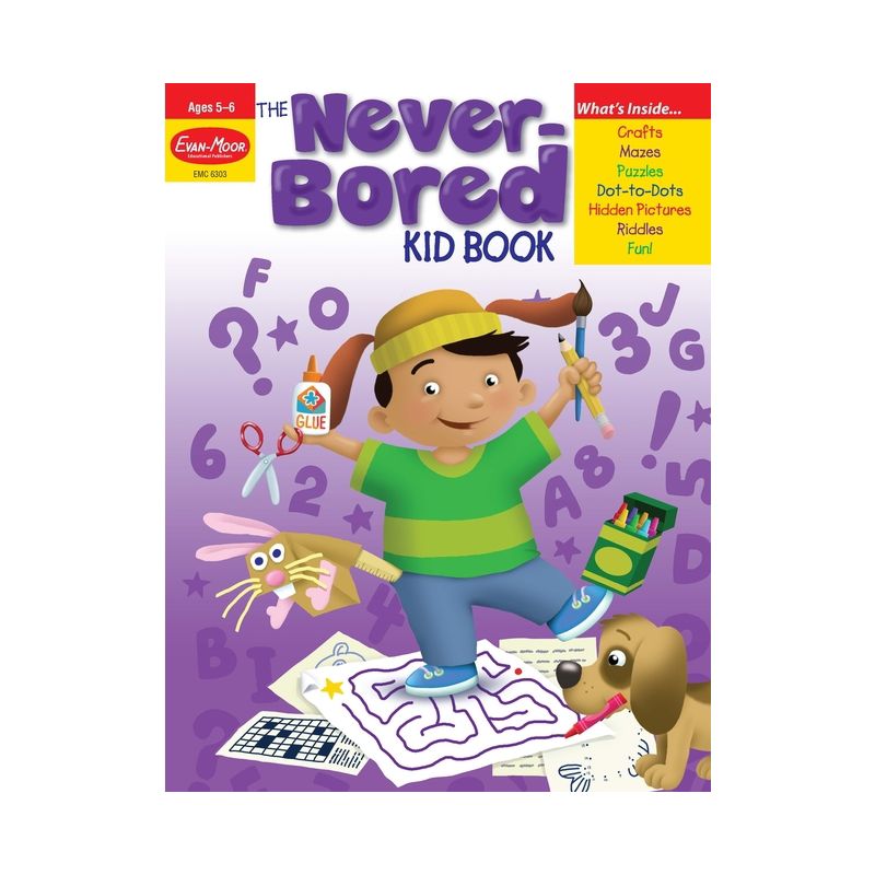 The Never-Bored Kid Book, Age 5 - 6 Workbook - by  Evan-Moor Educational Publishers (Paperback), 1 of 2