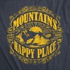 Womens Mountains Are My Happy Place Cool Vintage Hiking Camping T shirt Graphic - Crazy Dog Women's T Shirt - image 2 of 4