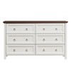 54" Wood Farmhouse Rustic 6-Drawer Wide Dresser with Spacious Drawers, Sturdy Durable Design, and Metal Round Knobs - 2 of 4