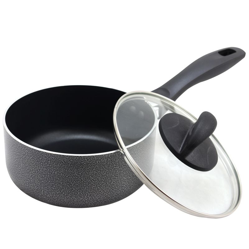 Oster Clairborne 1.5 Quart Aluminum Sauce Pan with Lid in Charcoal Grey, 2 of 7