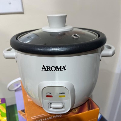 Aroma 4 Cup Pot Style Rice Cooker - White: Nonstick, Stay-cool Handles ...