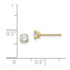 Black Bow Jewelry Kids 4mm Round Cubic Zirconia Stud Earrings in 14k Yellow Gold - 4 of 4