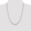 Black Bow Jewelry Men's 6.5mm Sterling Silver D/C Solid Elongated Cable Chain Necklace - 2 of 4