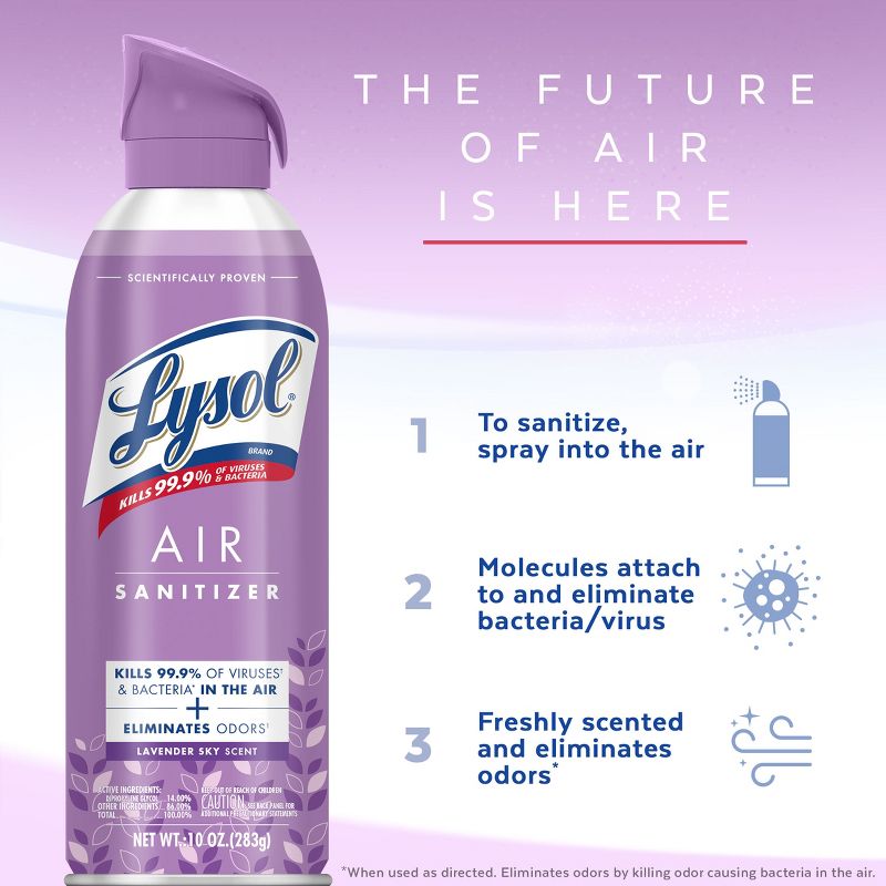 Lysol Lavender Air Sanitizer - 10oz, 5 of 7