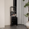 Rbied 14 in. W x 12 in. D x 52.00 in. H Bamboo Storage Cabinet Linen Cabinet for Bathroom Living Room Kitchen Study Porch - 4 of 4