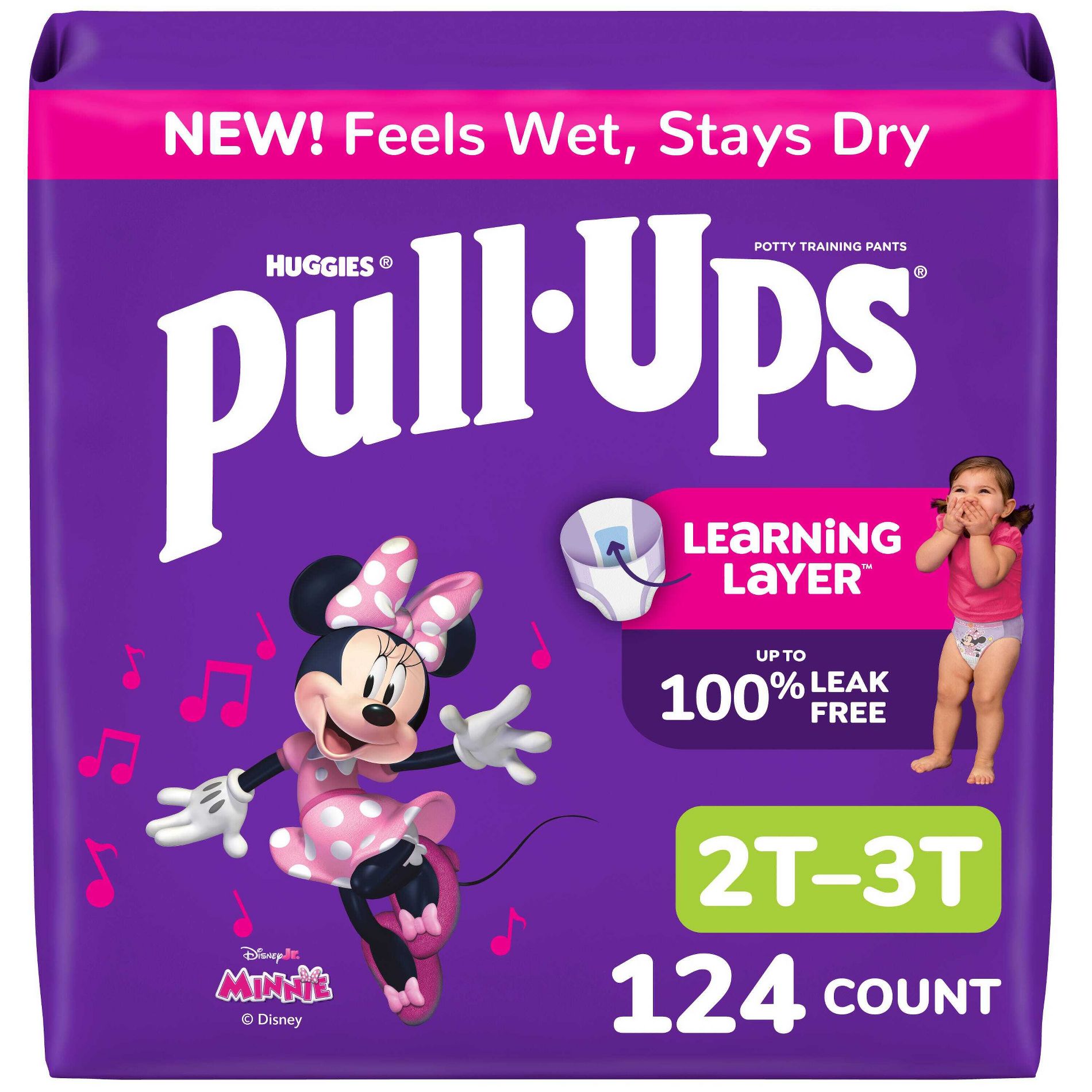 Pull-Ups Girls' Learning Designs Training Pants - Size 2T-3T - 124ct: Hypoallergenic, Wetness Indicator, Disney