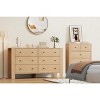 6-Drawer Wooden Dresser with Deep Drawers and Metal Knobs, Modern Double Chest for Bedroom, Entryway & Hallway - 3 of 4